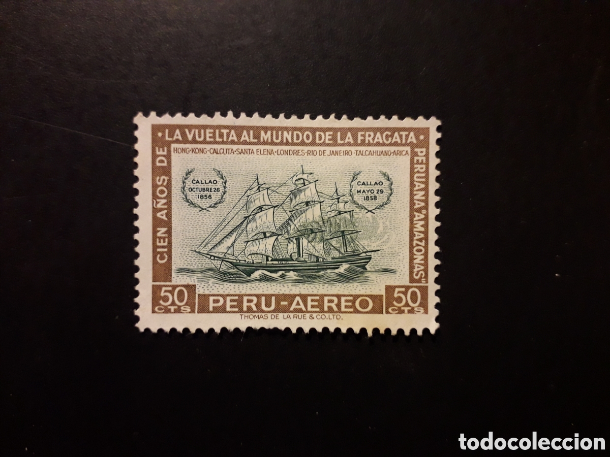 Sellos: PER&Uacute; YVERT A 163 SELLO SUELTO USADO 1961 BARCOS, FRAGATA AMAZONAS PEDIDO M&Iacute;NIMO 3&euro;