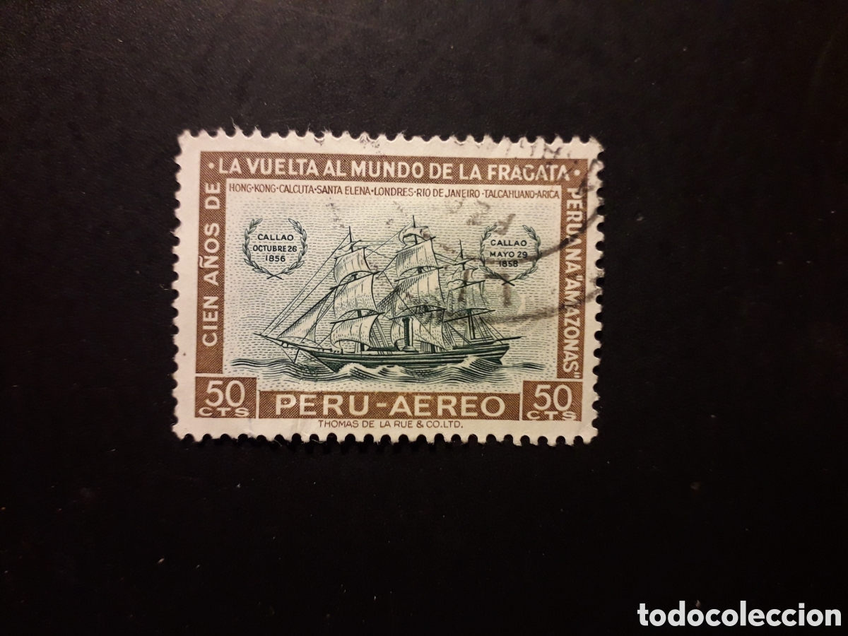 Sellos: PER&Uacute; YVERT A 163 SELLO SUELTO USADO 1961 BARCOS, FRAGATA AMAZONAS PEDIDO M&Iacute;NIMO 3&euro;