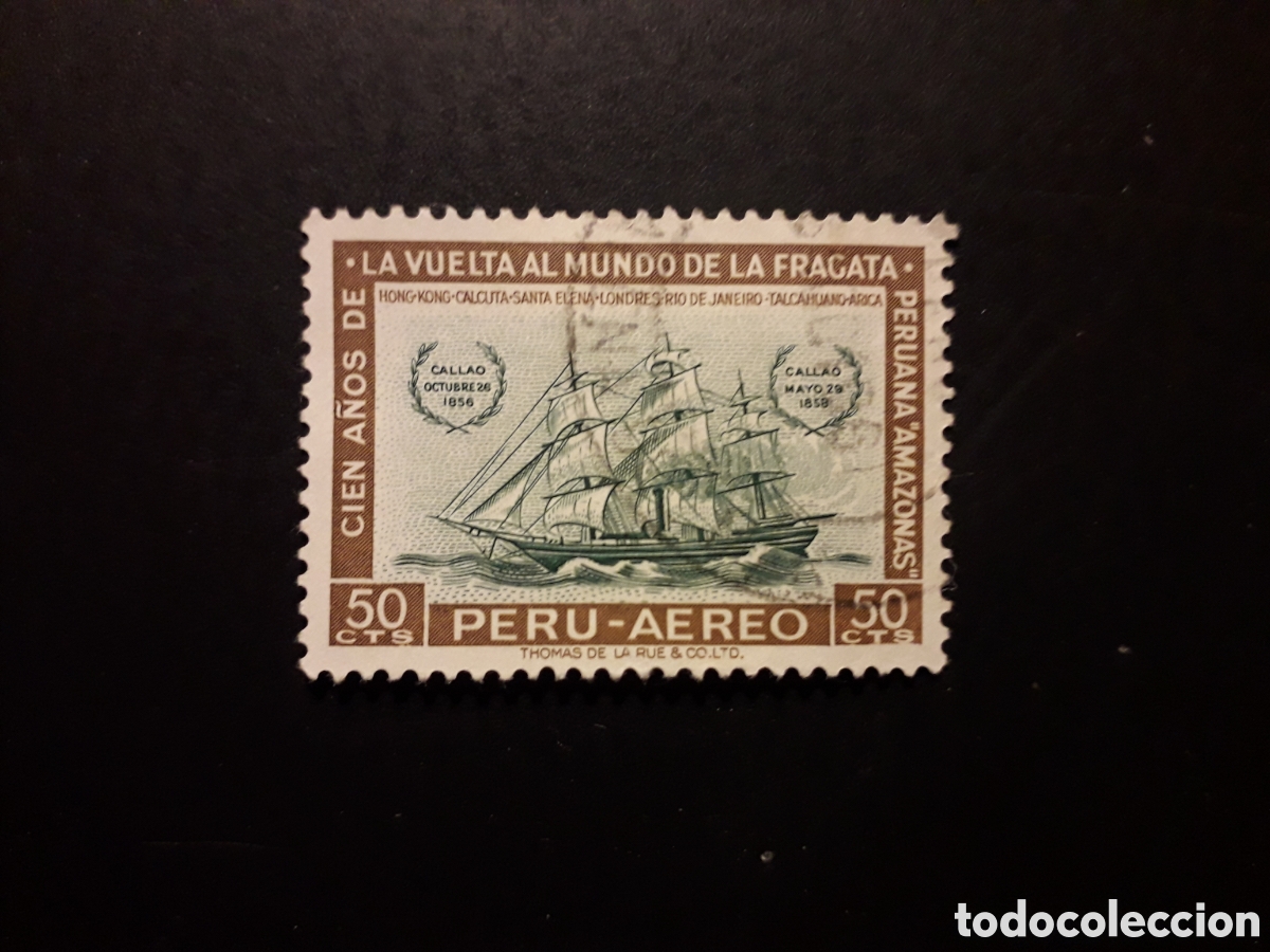 Sellos: PER&Uacute; YVERT A 163 SELLO SUELTO USADO 1961 BARCOS, FRAGATA AMAZONAS PEDIDO M&Iacute;NIMO 3&euro;