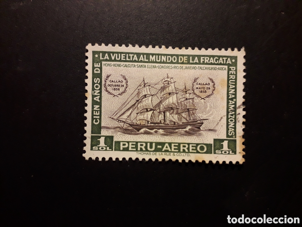 Sellos: PER&Uacute; YVERT A 165 SELLO SUELTO USADO 1961 BARCOS, FRAGATA AMAZONAS PEDIDO M&Iacute;NIMO 3&euro;