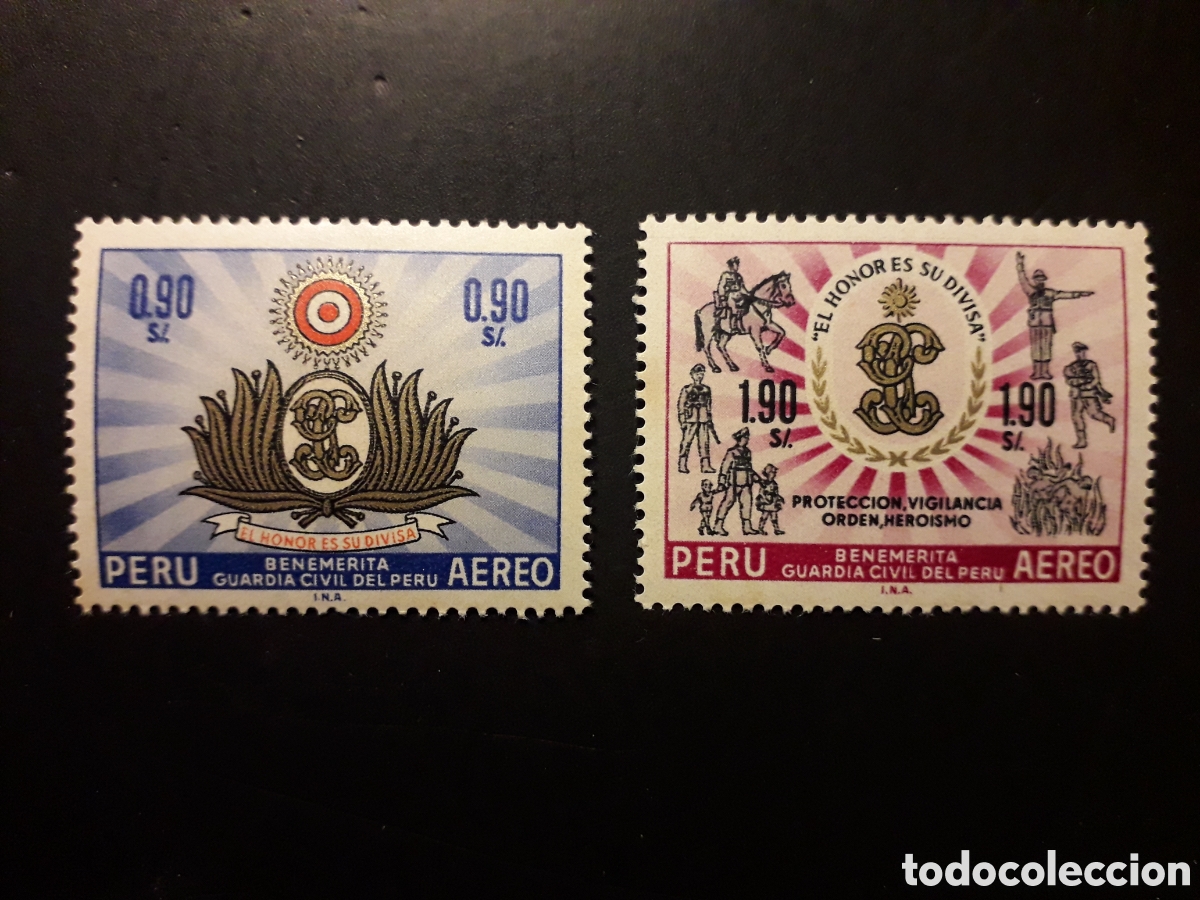 Sellos: PER&Uacute; YVERT A 204/5 SERIE COMPLETA NUEVA *** 1966 GUARDIA CIVIL PEDIDO M&Iacute;NIMO 3&euro;