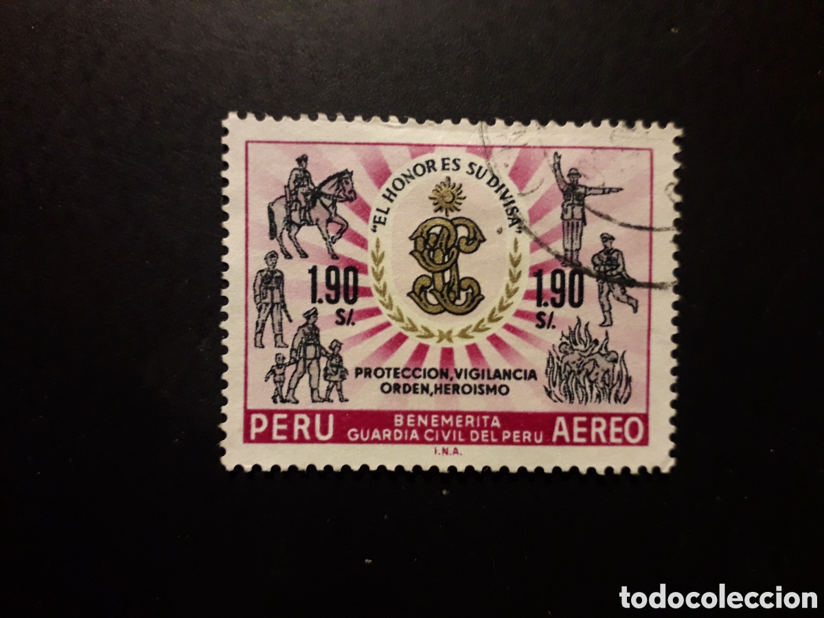 Sellos: PER&Uacute; YVERT A 205 SELLO SUELTO USADO 1966 GUARDIA CIVIL PEDIDO M&Iacute;NIMO 3&euro;