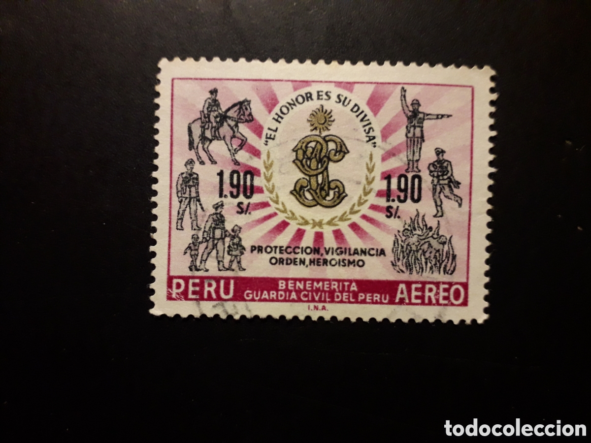 Sellos: PER&Uacute; YVERT A 205 SELLO SUELTO USADO 1966 GUARDIA CIVIL PEDIDO M&Iacute;NIMO 3&euro;