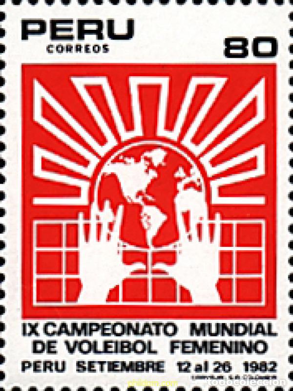 Sellos: 27080 MNH PERU 1982 9 CAMPEONATO MUNDIAL FEMENINO DE BALONVOLEA