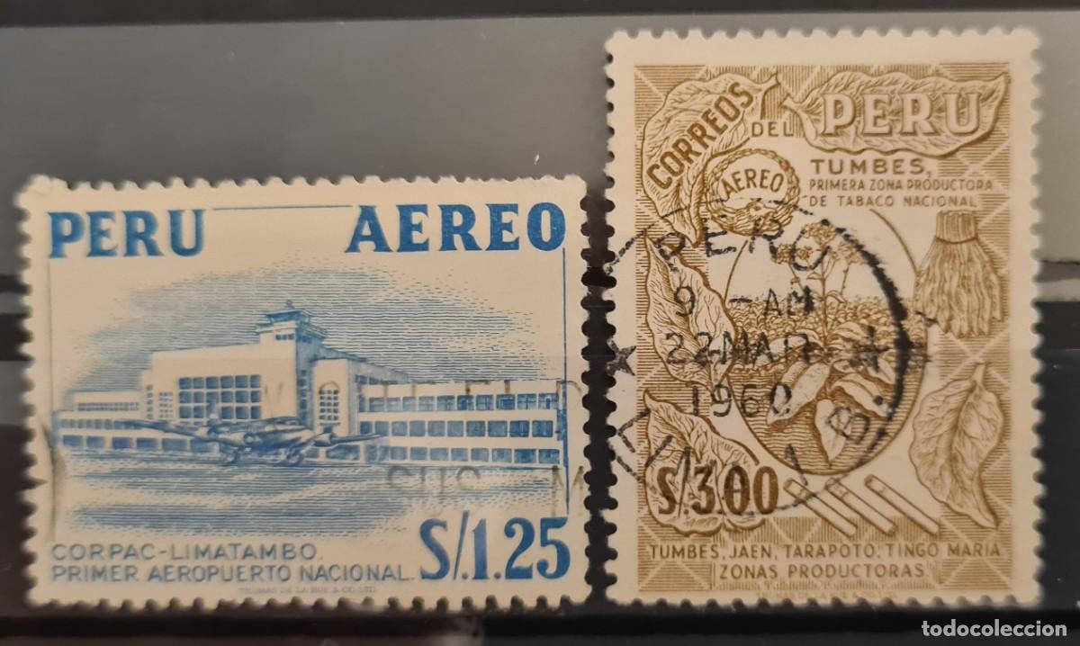 Briefmarken: Serie de sellos a&eacute;reos usados de Per&uacute; 1953