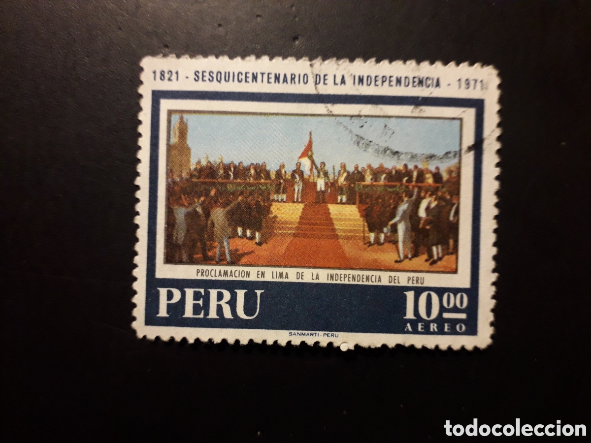 Sellos: PER&Uacute; YVERT A 304 SELLO SUELTO USADO 1971 INDEPENDENCIA, PINTURAS PEDIDO M&Iacute;NIMO 3&euro;