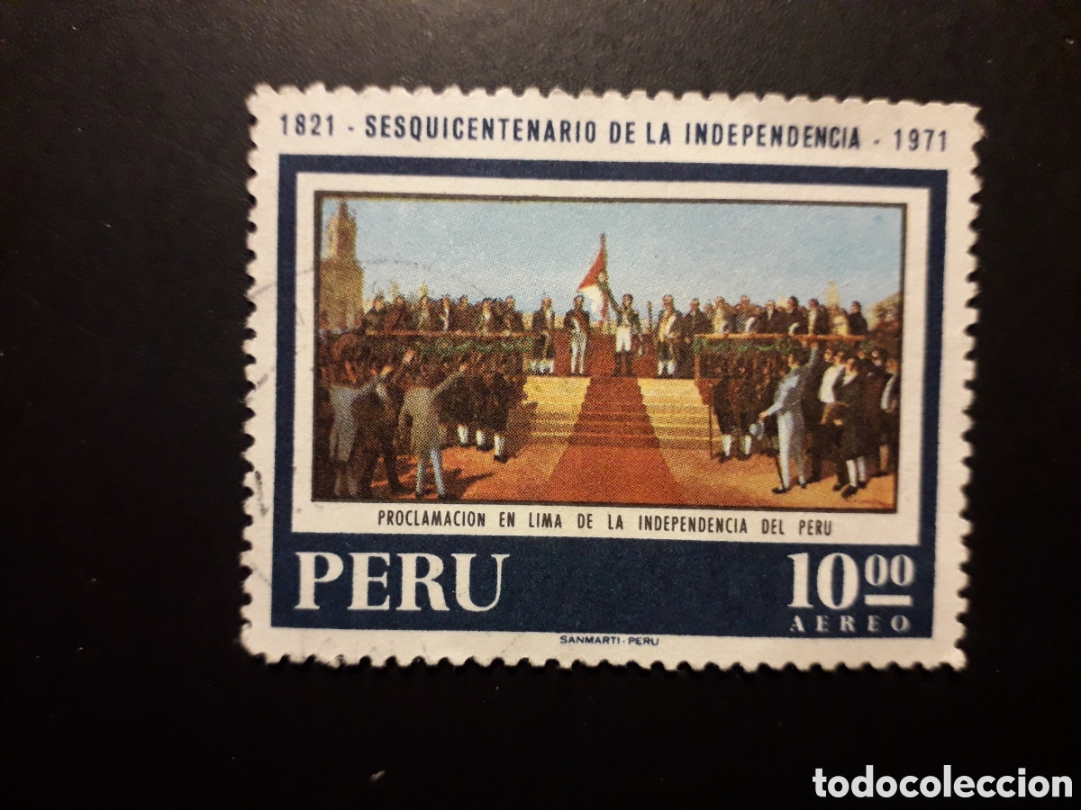 Sellos: PER&Uacute; YVERT A 304 SELLO SUELTO USADO 1971 INDEPENDENCIA, PINTURAS PEDIDO M&Iacute;NIMO 3&euro;