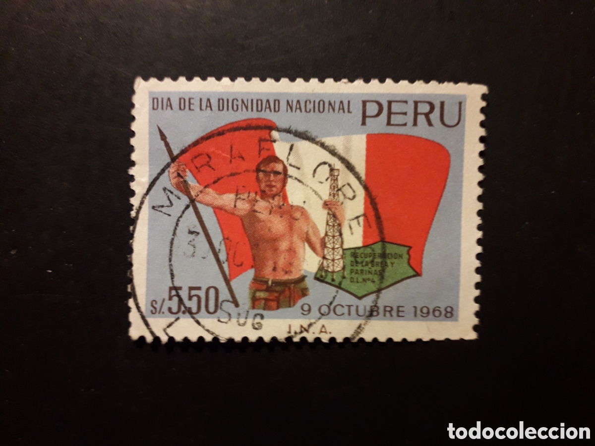 Sellos: PER&Uacute; YVERT 502 SELLO SUELTO USADA 1969 NACIONALIZACI&Oacute;N PETROLEO, BANDERAS PEDIDO M&Iacute;NIMO 3&euro;