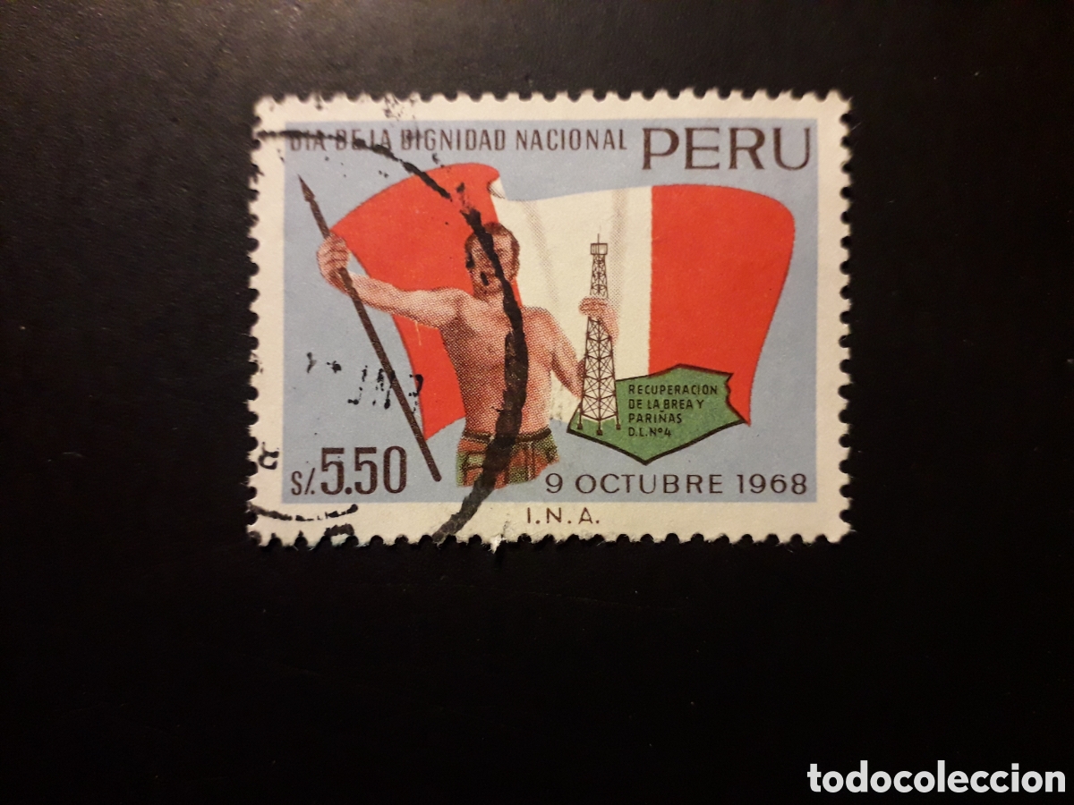 Sellos: PER&Uacute; YVERT 502 SELLO SUELTO USADA 1969 NACIONALIZACI&Oacute;N PETROLEO, BANDERAS PEDIDO M&Iacute;NIMO 3&euro;