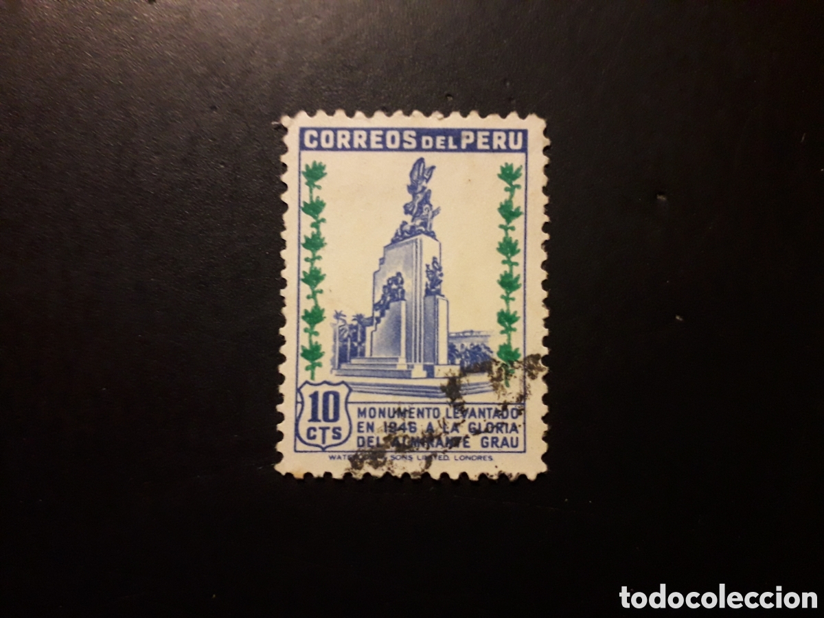 Sellos: PER&Uacute; YVERT 409 SERIE COMPLETA USADA 1949 ALMIRANTE MIGUEL GRAU M&Iacute;NIMO 3&euro;