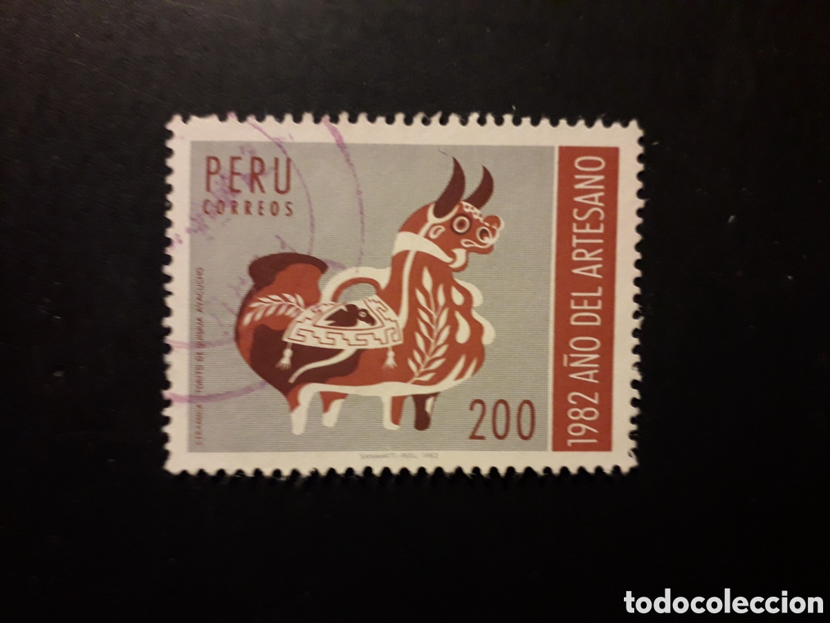 Sellos: PER&Uacute; YVERT 737 SERIE COMPLETA USADA 1982 ARTE, CER&Aacute;MICA, TORO M&Iacute;NIMO 3&euro;