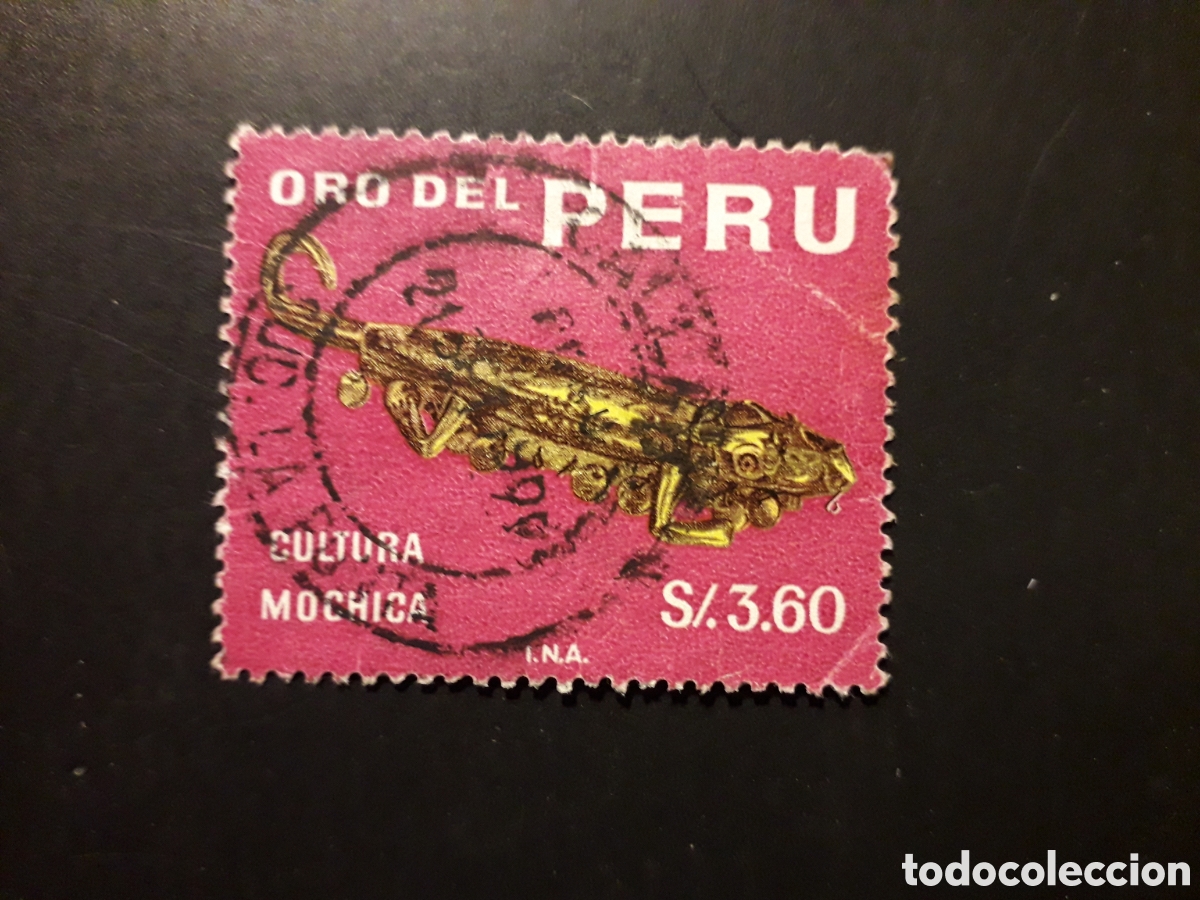 Sellos: PER&Uacute; YVERT 493 SELLO SUELTO USADO 1968 OBJETOS DE ORO CULTURA MOCHICA PEDIDO M&Iacute;NIMO 3&euro;