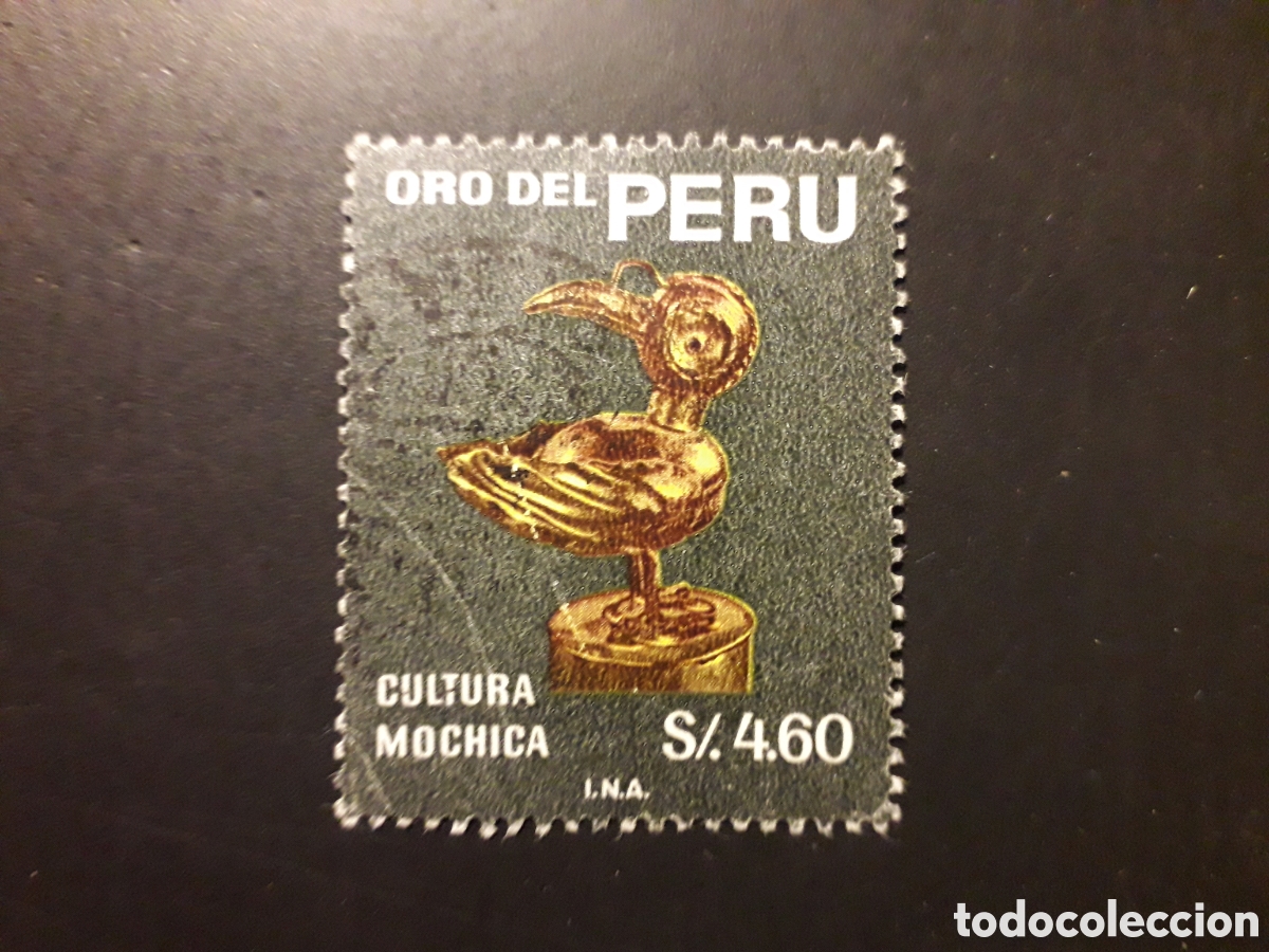 Sellos: PER&Uacute; YVERT 494 SELLO SUELTO USADO 1968 OBJETOS DE ORO CULTURA MOCHICA PEDIDO M&Iacute;NIMO 3&euro;
