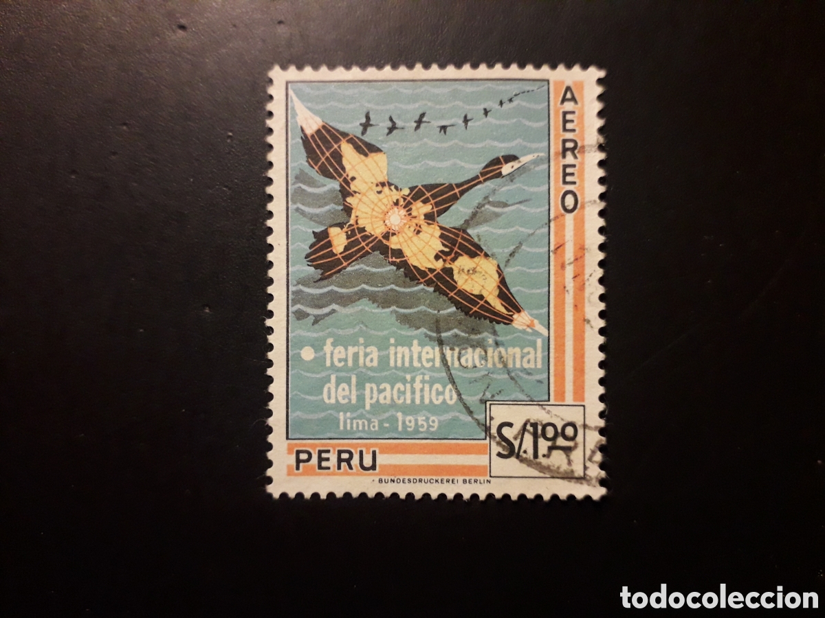 Sellos: PER&Uacute; YVERT A 159 SERIE COMPLETA USADA 1960 FERIA INT DEL PAC&Iacute;FICO, FAUNA AVES MAPAS PEDIDO M&Iacute;NIMO 3&euro;