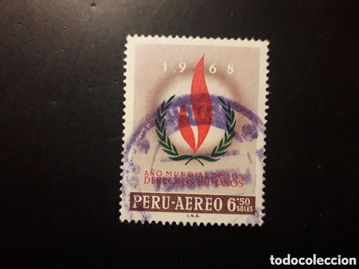 Sellos: PER&Uacute; YVERT A 224 SERIE COMPLETA USADA 1968 DERECHOS DEL HOMBRE PEDIDO M&Iacute;NIMO 3&euro;