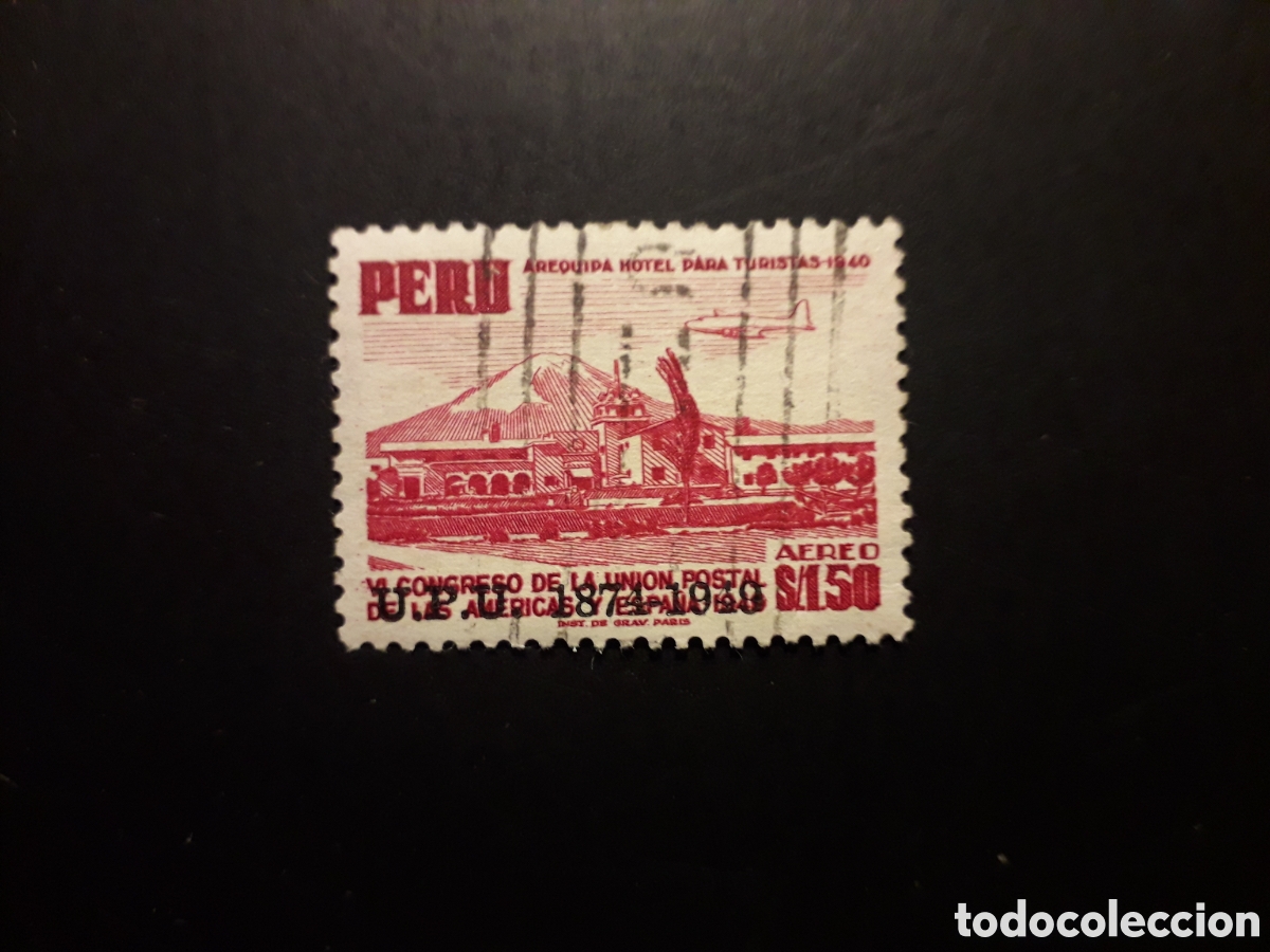 Sellos: PER&Uacute; YVERT A 91 SELLO SUELTO USADO 1937 SOBREGARGADO UPU UNI&Oacute;N POSTAL UNIVERSAL PEDIDO M&Iacute;NIMO 3&euro;