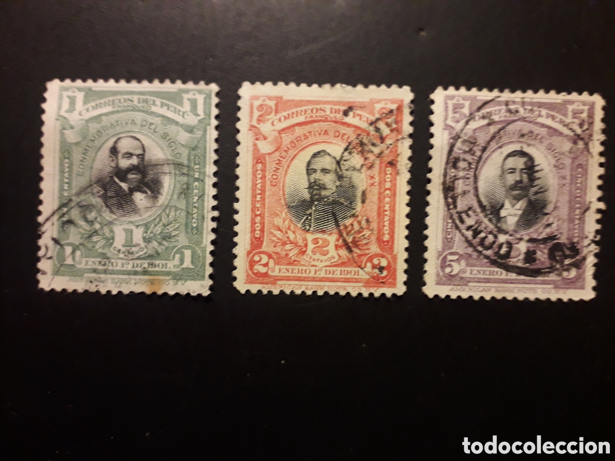 Sellos: PER&Uacute; YVERT 127/9 SERIE COMPLETA USADA 1901 PERSONAJES PEDIDO M&Iacute;NIMO 3&euro;