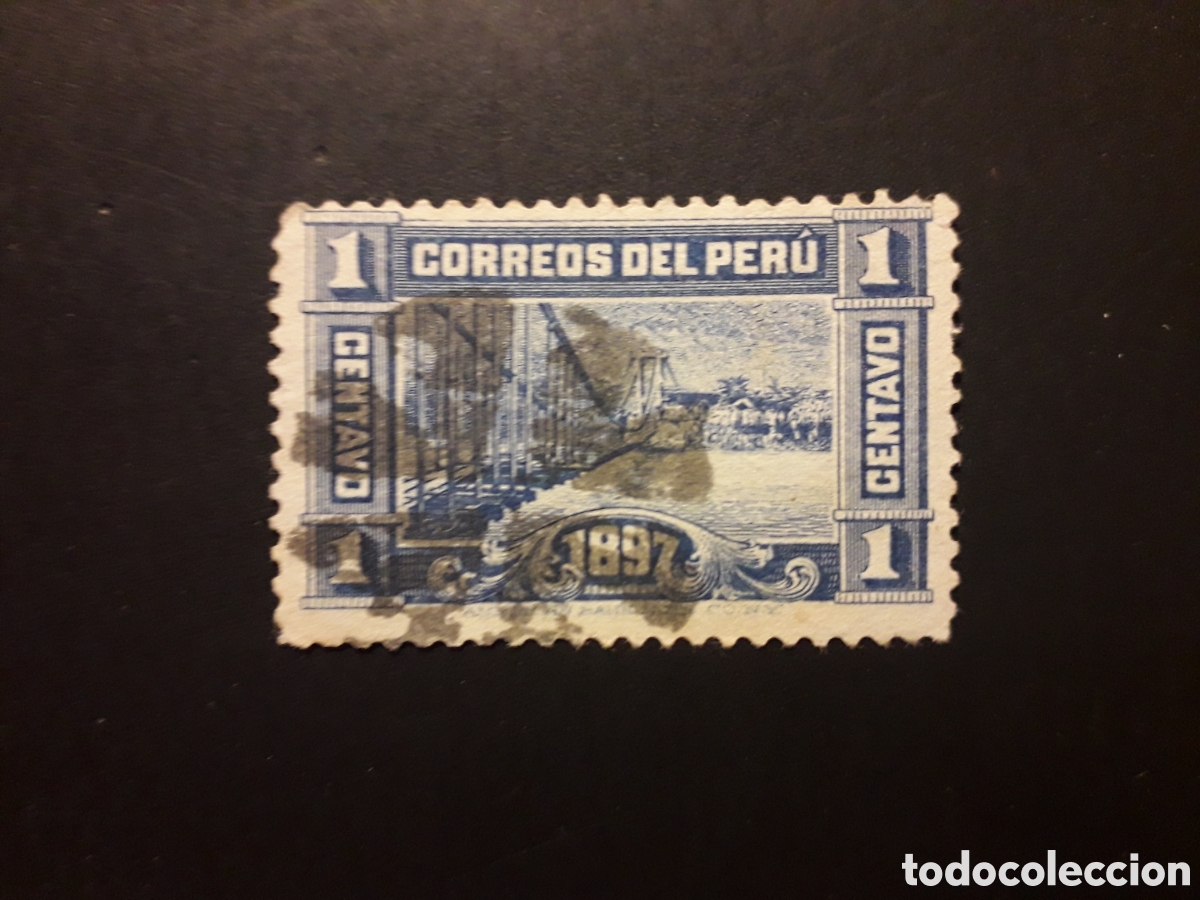 Sellos: PER&Uacute; YVERT 120 SELLO SUELTO USADO 1897 PUENTE SUSPENDIDO PEDIDO M&Iacute;NIMO 3&euro;