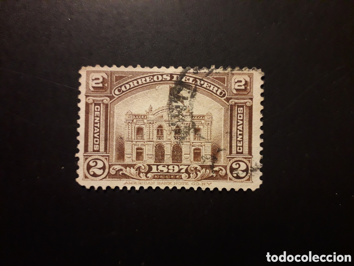 Sellos: PER&Uacute; YVERT 121 SELLO SUELTO USADO 1897 OFICINA DE CORREOS DE LIMA PEDIDO M&Iacute;NIMO 3&euro;