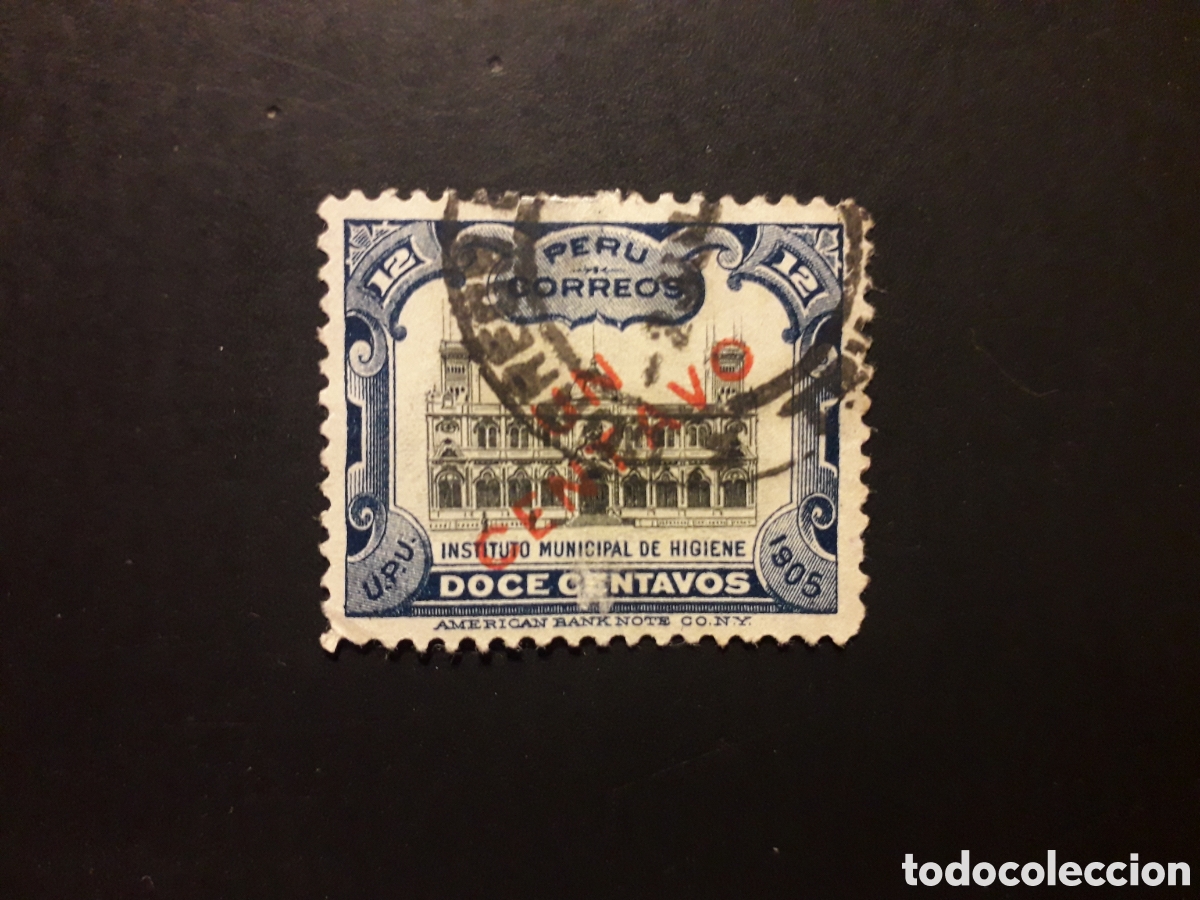 Sellos: PER&Uacute; YVERT 131 SELLO SUELTO USADO 1907 SOBRECARGADO PEDIDO M&Iacute;NIMO 3&euro;