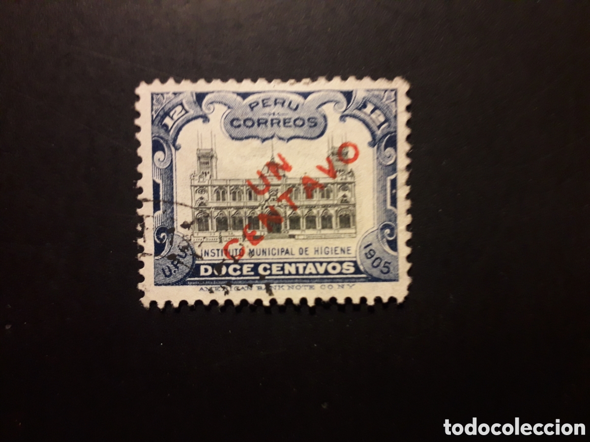 Sellos: PER&Uacute; YVERT 131 SELLO SUELTO USADO 1907 SOBRECARGADO PEDIDO M&Iacute;NIMO 3&euro;