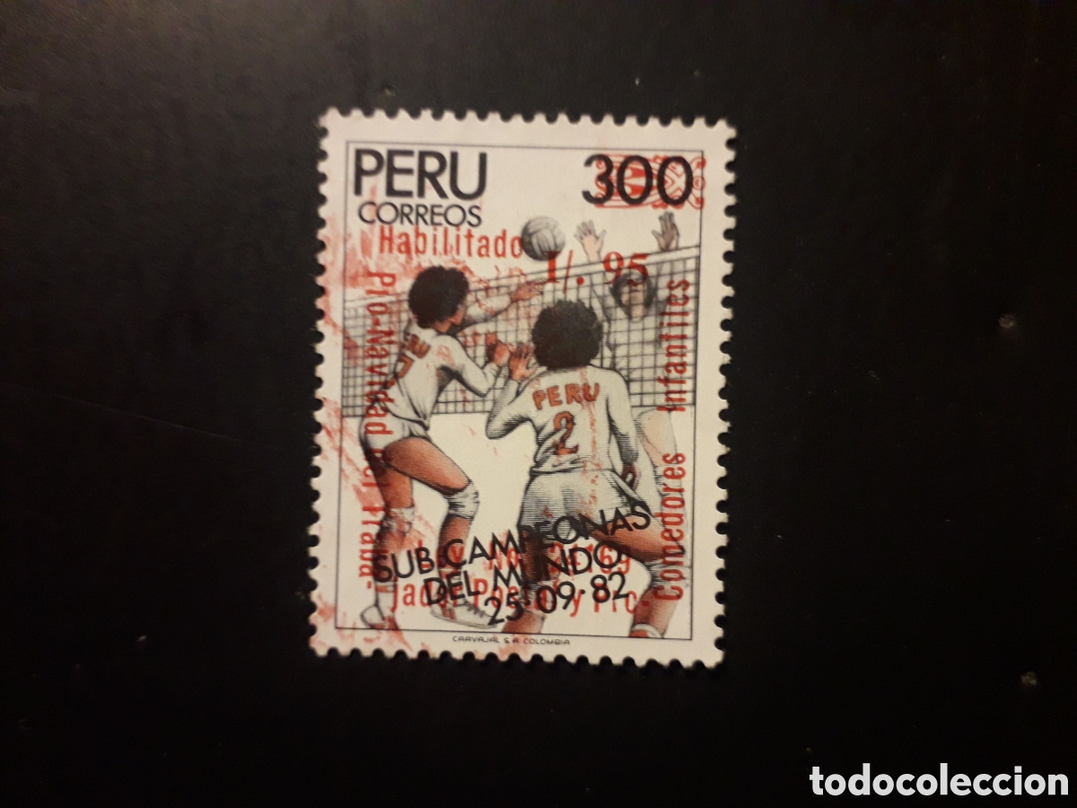 Sellos: PER&Uacute; YVERT 891 SERIE COMPLETA USADA 1988 DEPORTES VOLEIBOL SOBRECARGADO PEDIDO M&Iacute;NIMO 3&euro;