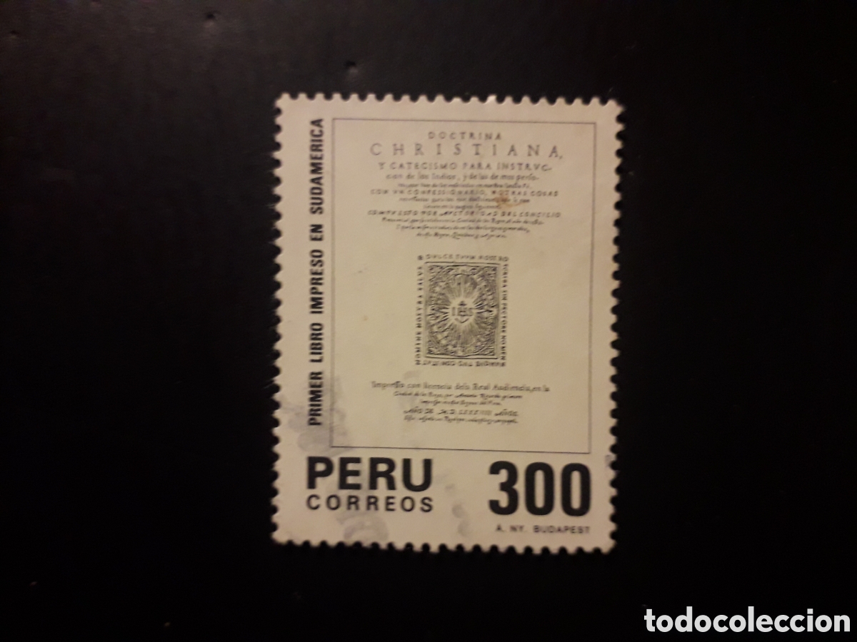 Sellos: PER&Uacute; YVERT 812 SERIE COMPLETA USADA 1985 PRIMER LIBRO IMPRESO EN SUDAM&Eacute;RICA PEDIDO M&Iacute;NIMO 3&euro;