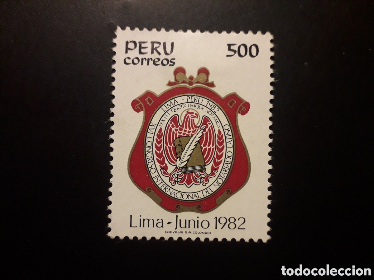 Sellos: PER&Uacute; YVERT 736 SERIE COMPLETA USADA 1982 ESCUDO CONGRESO DEL NOTARIADO PEDIDO M&Iacute;NIMO 3&euro;