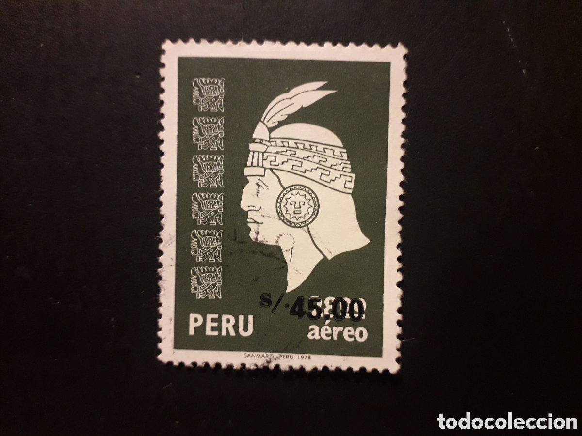 Sellos: PER&Uacute; YVERT A 459A SELLO SUELTO USADO 1978 SERIE B&Aacute;SICA, INCA, SOBRECARGADO PEDIDO M&Iacute;NIMO 3&euro;