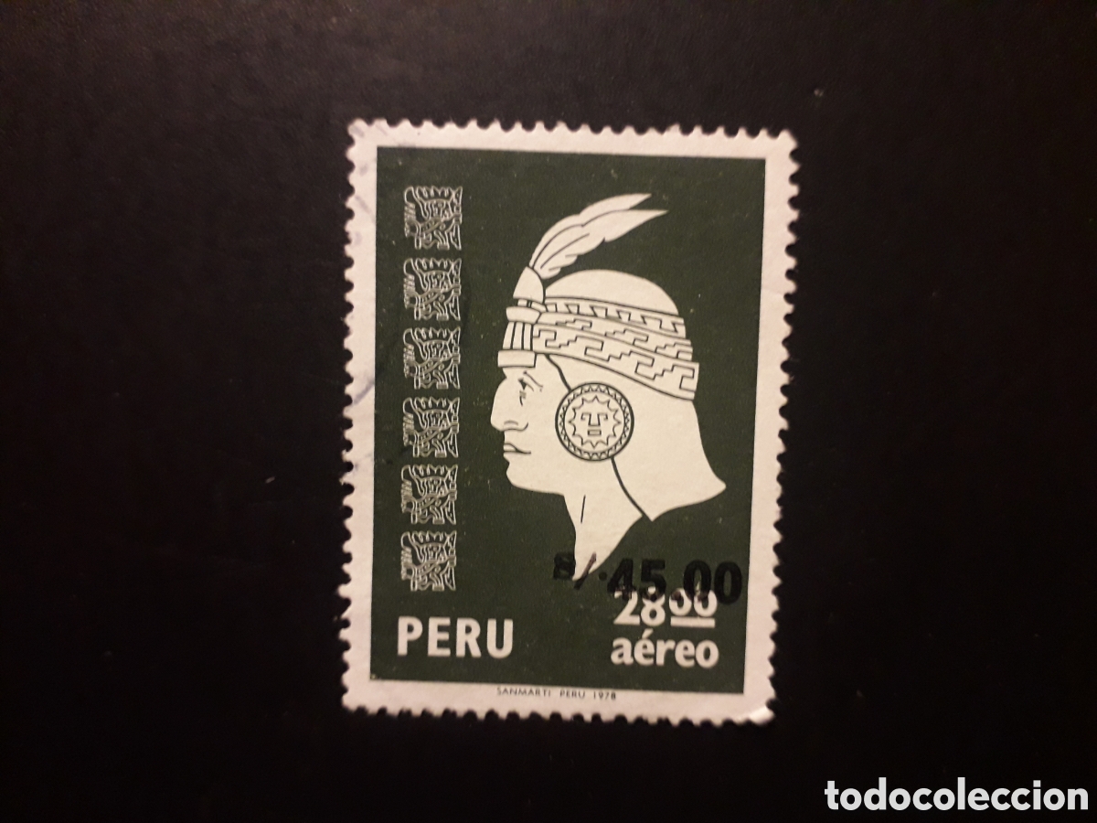 Sellos: PER&Uacute; YVERT A 459A SELLO SUELTO USADO 1978 SERIE B&Aacute;SICA, INCA, SOBRECARGADO PEDIDO M&Iacute;NIMO 3&euro;