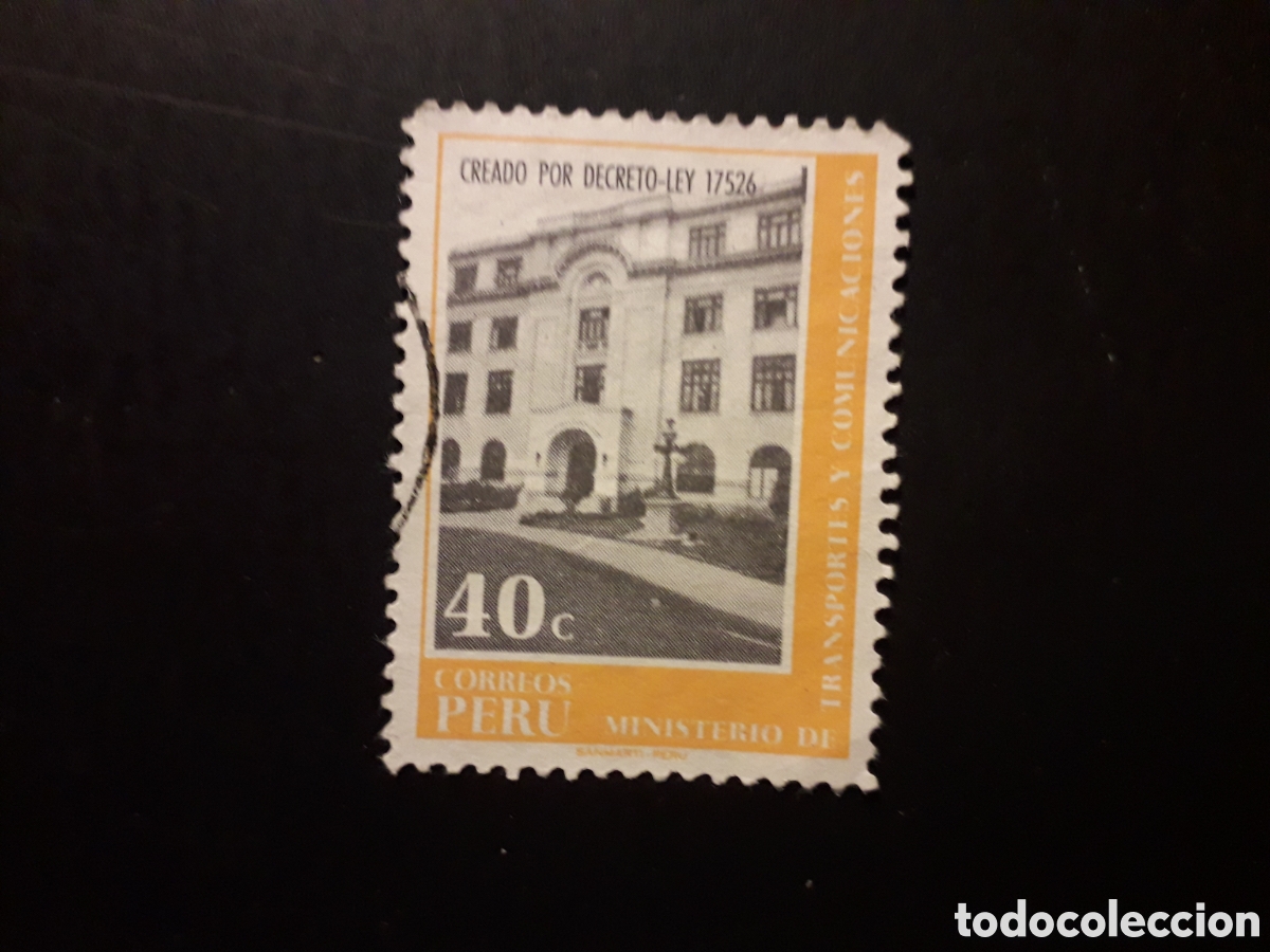 Sellos: PER&Uacute; YVERT 514 SELLO SUELTO USADO 1970 MINISTERIO DE TRANSPORTES PEDIDO M&Iacute;NIMO 3&euro;