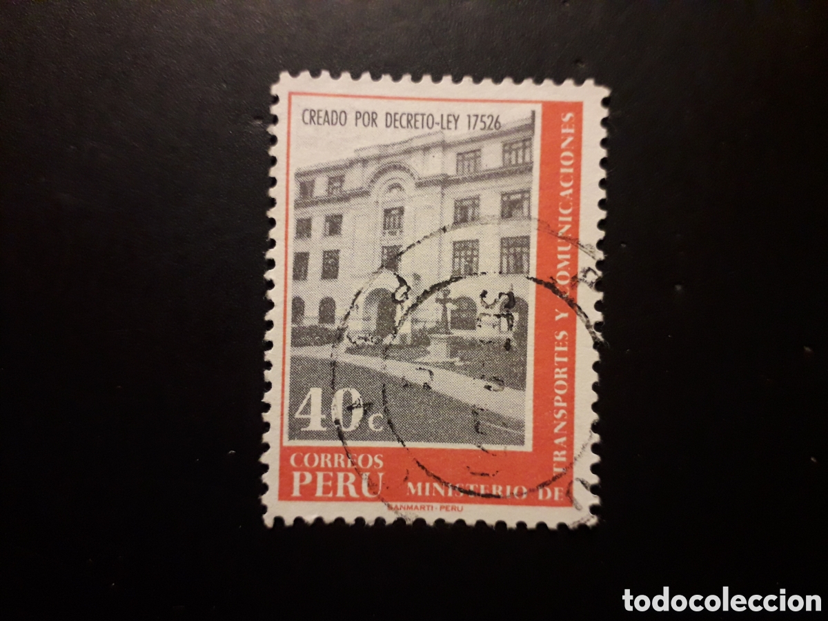 Sellos: PER&Uacute; YVERT 515 SELLO SUELTO USADO 1970 MINISTERIO DE TRANSPORTES PEDIDO M&Iacute;NIMO 3&euro;