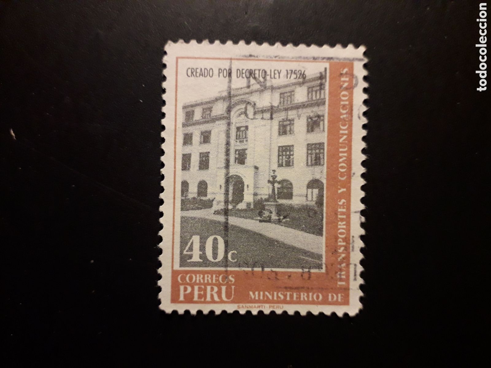 Sellos: PER&Uacute; YVERT 516 SELLO SUELTO USADO 1970 MINISTERIO DE TRANSPORTES PEDIDO M&Iacute;NIMO 3&euro;