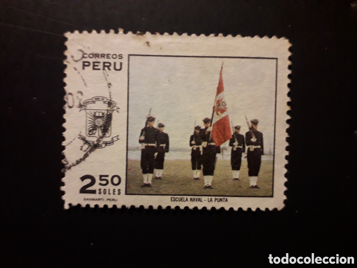Sellos: PER&Uacute; YVERT 521 SELLO SUELTO USADO 1970 ESCUELA MILITAR BANDERAS, UNIFORMES PEDIDO M&Iacute;NIMO 3&euro;