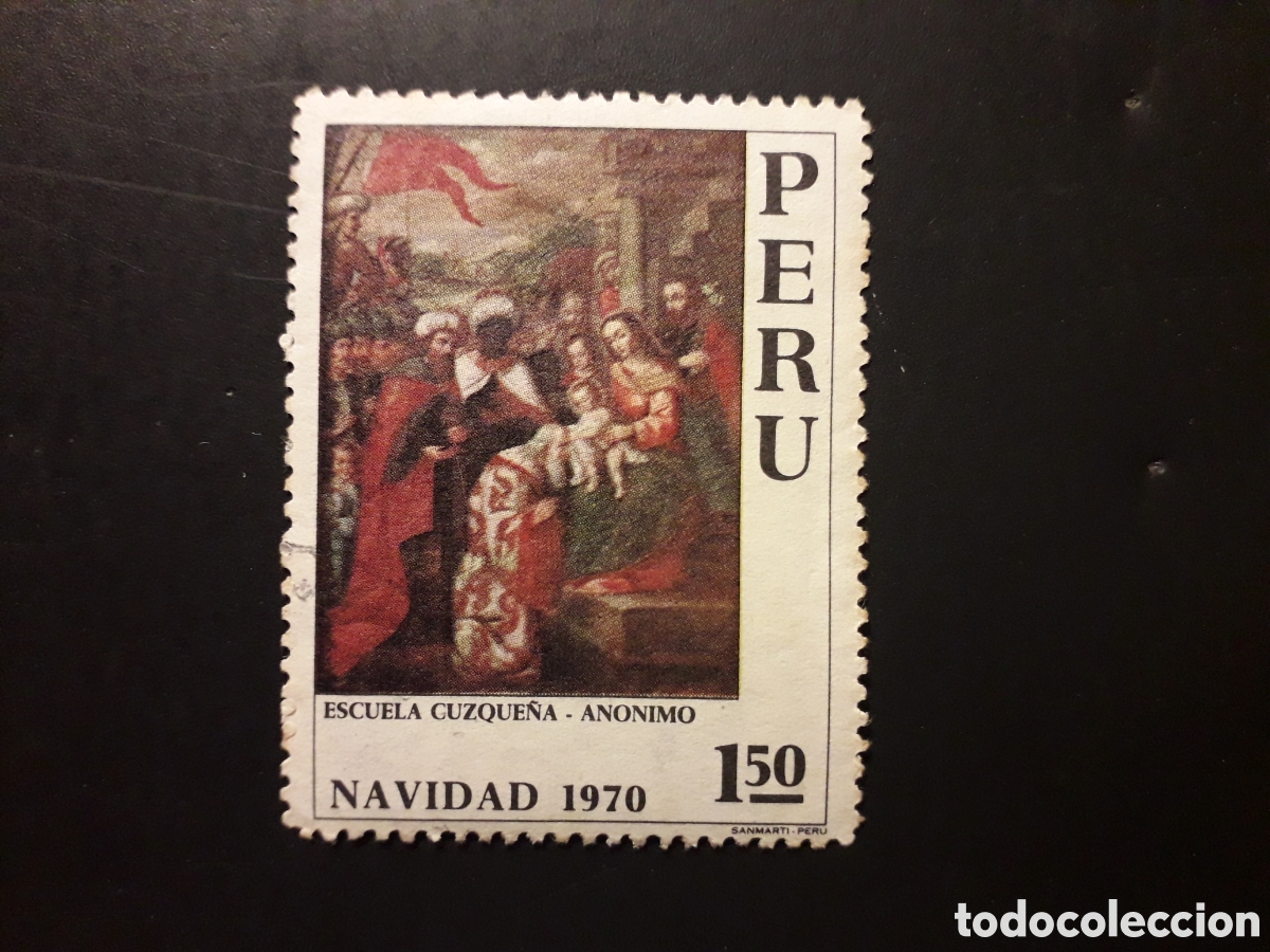 Sellos: PER&Uacute; YVERT 526 SELLO SUELTO USADO 1970 NAVIDAD, PINTURAS REYES MAGOS PEDIDO M&Iacute;NIMO 3&euro;