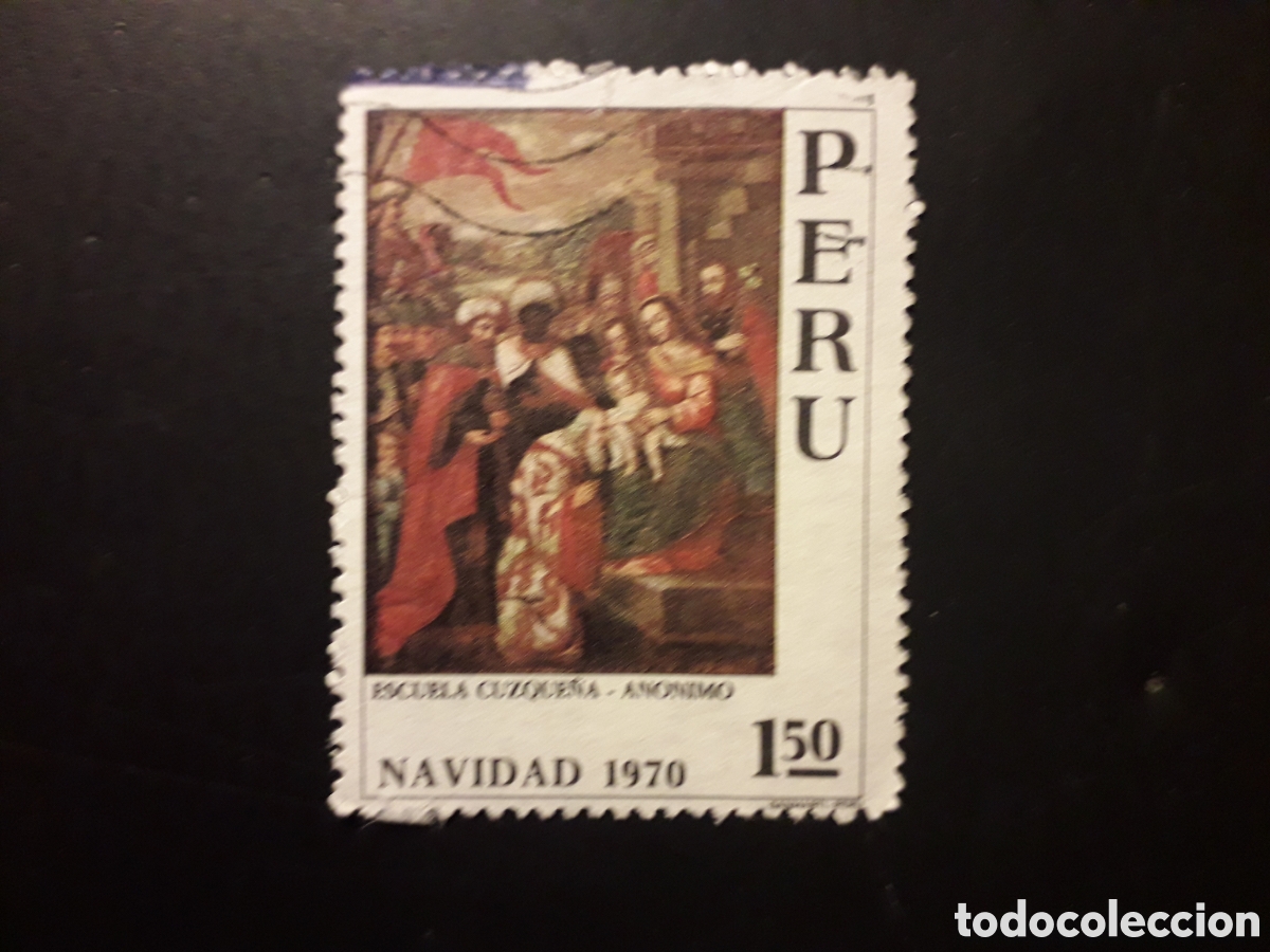 Sellos: PER&Uacute; YVERT 526 SELLO SUELTO USADO 1970 NAVIDAD, PINTURAS REYES MAGOS PEDIDO M&Iacute;NIMO 3&euro;