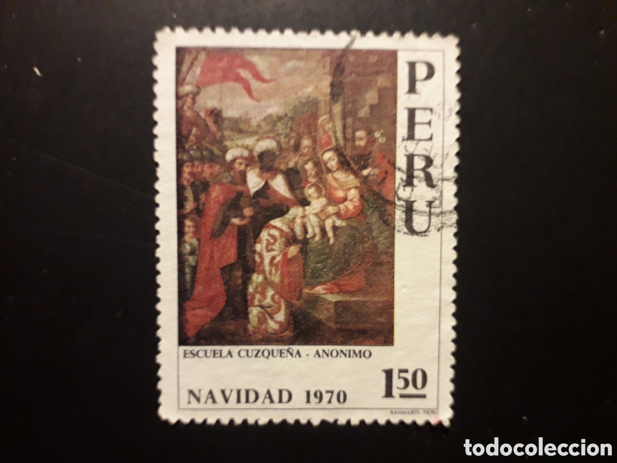 Sellos: PER&Uacute; YVERT 526 SELLO SUELTO USADO 1970 NAVIDAD, PINTURAS REYES MAGOS PEDIDO M&Iacute;NIMO 3&euro;