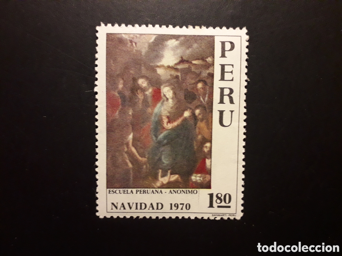 Sellos: PER&Uacute; YVERT 527 SELLO SUELTO NUEVO CON CHARNELA 1970 NAVIDAD, PINTURAS PEDIDO M&Iacute;NIMO 3&euro;