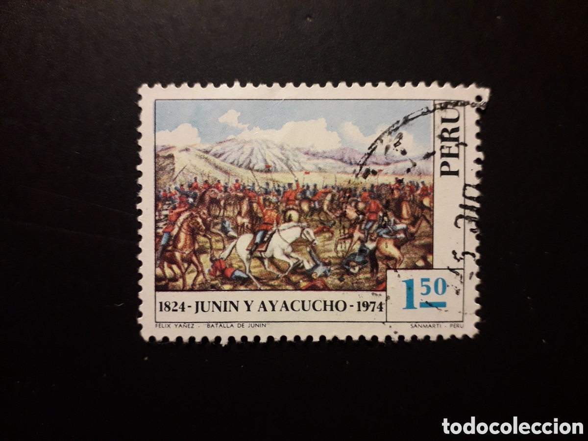 Sellos: PER&Uacute; YVERT 603 SELLO SUELTO USADO 1974 BATALLAS DE JUNIN Y ATACUCHO, PINTURAS PEDIDO M&Iacute;NIMO 3&euro;