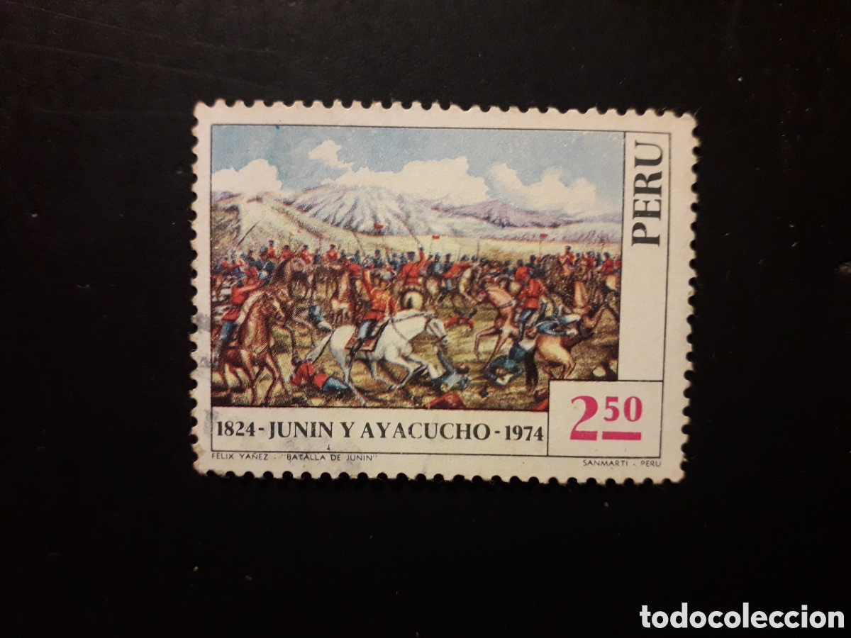 Sellos: PER&Uacute; YVERT 605 SELLO SUELTO USADO 1974 BATALLAS DE JUNIN Y ATACUCHO, PINTURAS PEDIDO M&Iacute;NIMO 3&euro;