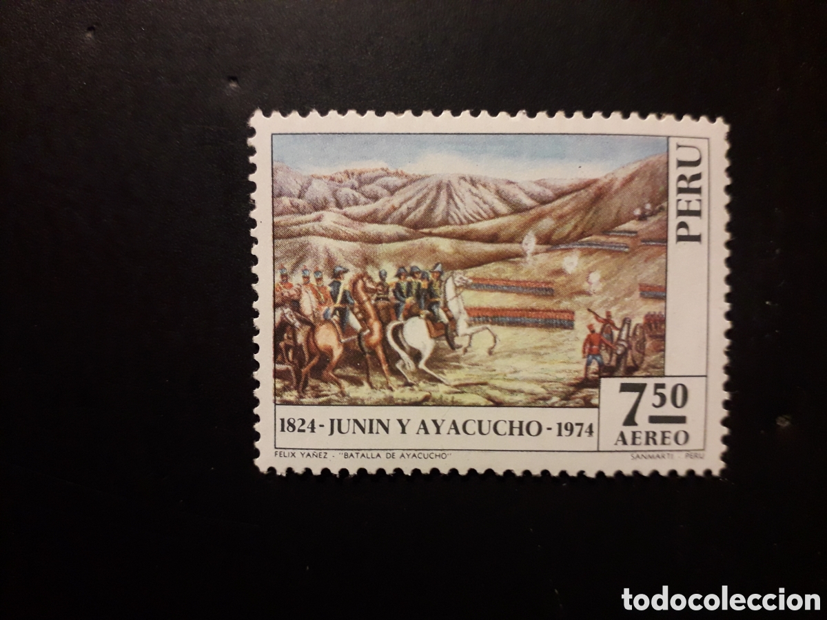 Sellos: PER&Uacute; YVERT A 389 SELLO SUELTO NUEVO *** 1974 BATALLAS DE JUNIN Y ATACUCHO, PINTURAS PEDIDO M&Iacute;NIMO 3&euro;
