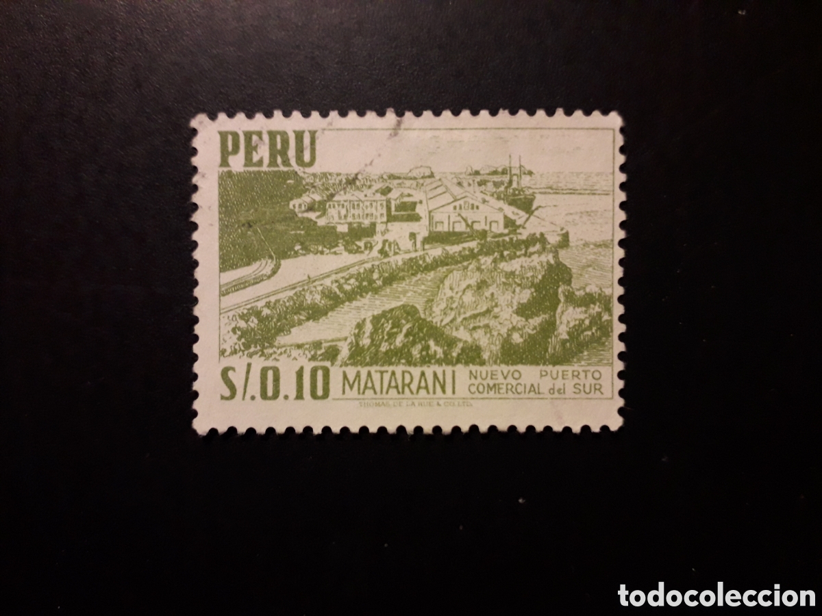 Sellos: PER&Uacute; YVERT 428 SELLO SUELTO USADO 1952-53 PUERTO DE MATARANI PEDIDO M&Iacute;NIMO 3&euro;