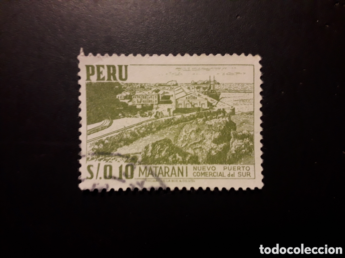 Sellos: PER&Uacute; YVERT 428 SELLO SUELTO USADO 1952-53 PUERTO DE MATARANI PEDIDO M&Iacute;NIMO 3&euro;
