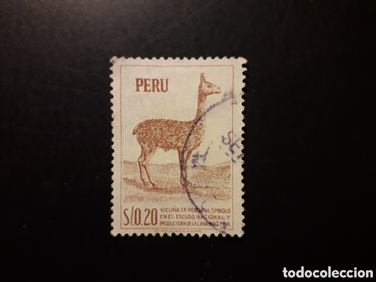 Sellos: PER&Uacute; YVERT 430 SELLO SUELTO USADO 1952-53 FAUNA VICU&Ntilde;A PEDIDO M&Iacute;NIMO 3&euro;