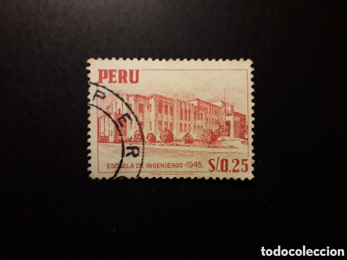 Sellos: PER&Uacute; YVERT 431 SELLO SUELTO USADO 1952-53 ESCUELA DE INGENIEROS PEDIDO M&Iacute;NIMO 3&euro;