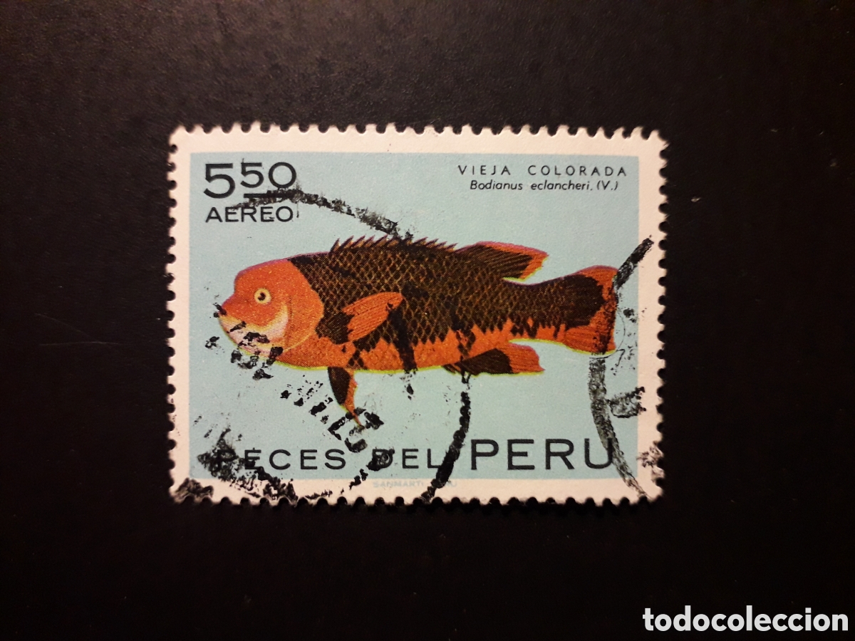 Sellos: PER&Uacute; YVERT A 313 SELLO SUELTO USADO 1972 FAUNA PECES PEDIDO M&Iacute;NIMO 3&euro;