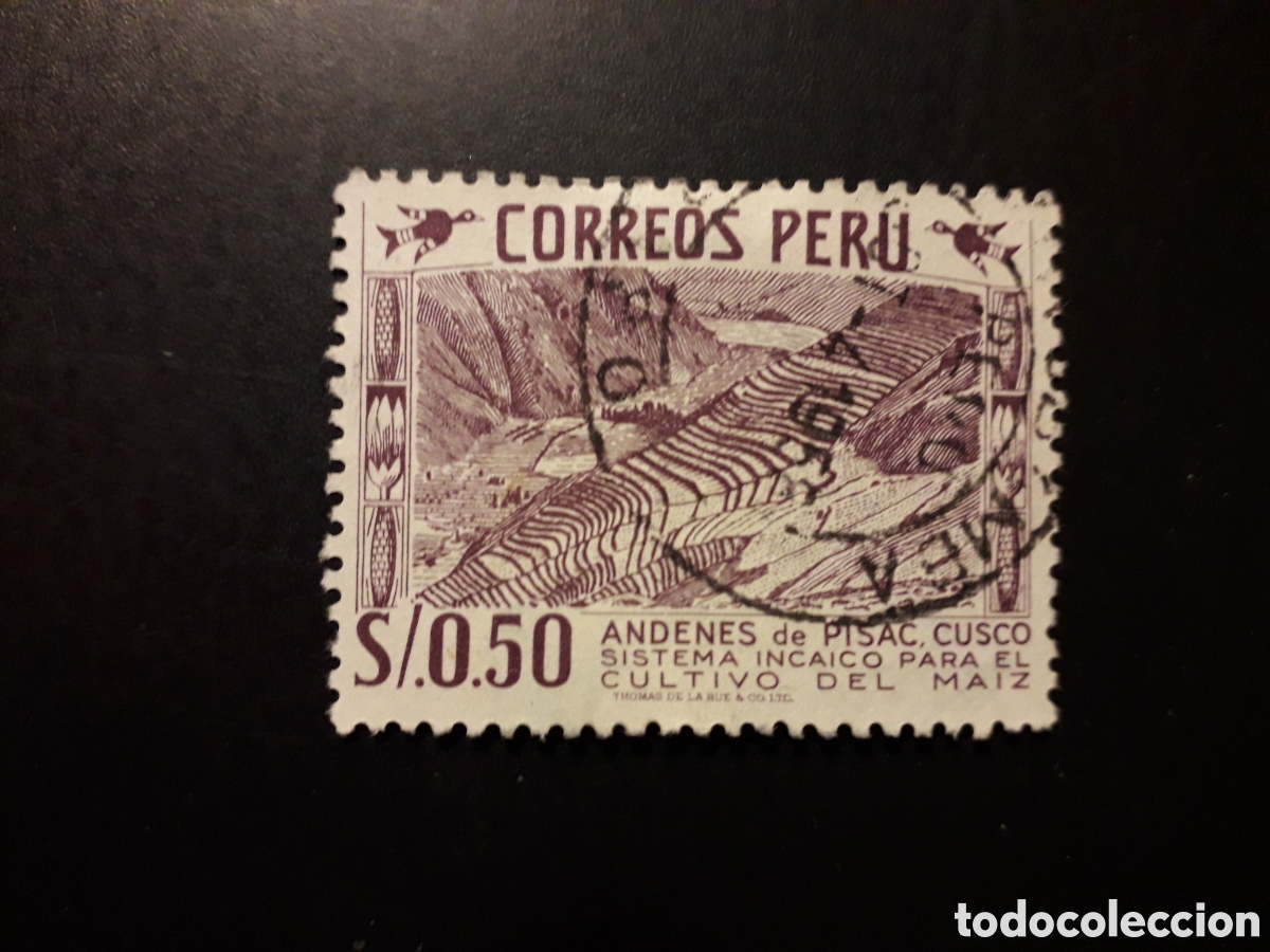 Sellos: PER&Uacute; YVERT 443 SELLO SUELTO USADO 1957-59 AGRICULTURA, CULTIVO DE MAIZ PEDIDO M&Iacute;NIMO 3&euro;