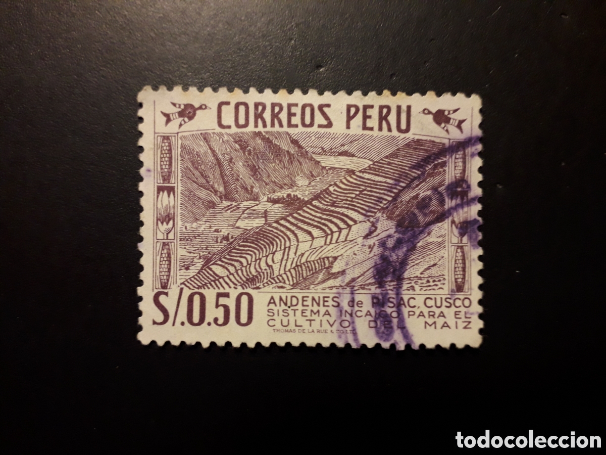 Sellos: PER&Uacute; YVERT 443 SELLO SUELTO USADO 1957-59 AGRICULTURA, CULTIVO DE MAIZ PEDIDO M&Iacute;NIMO 3&euro;