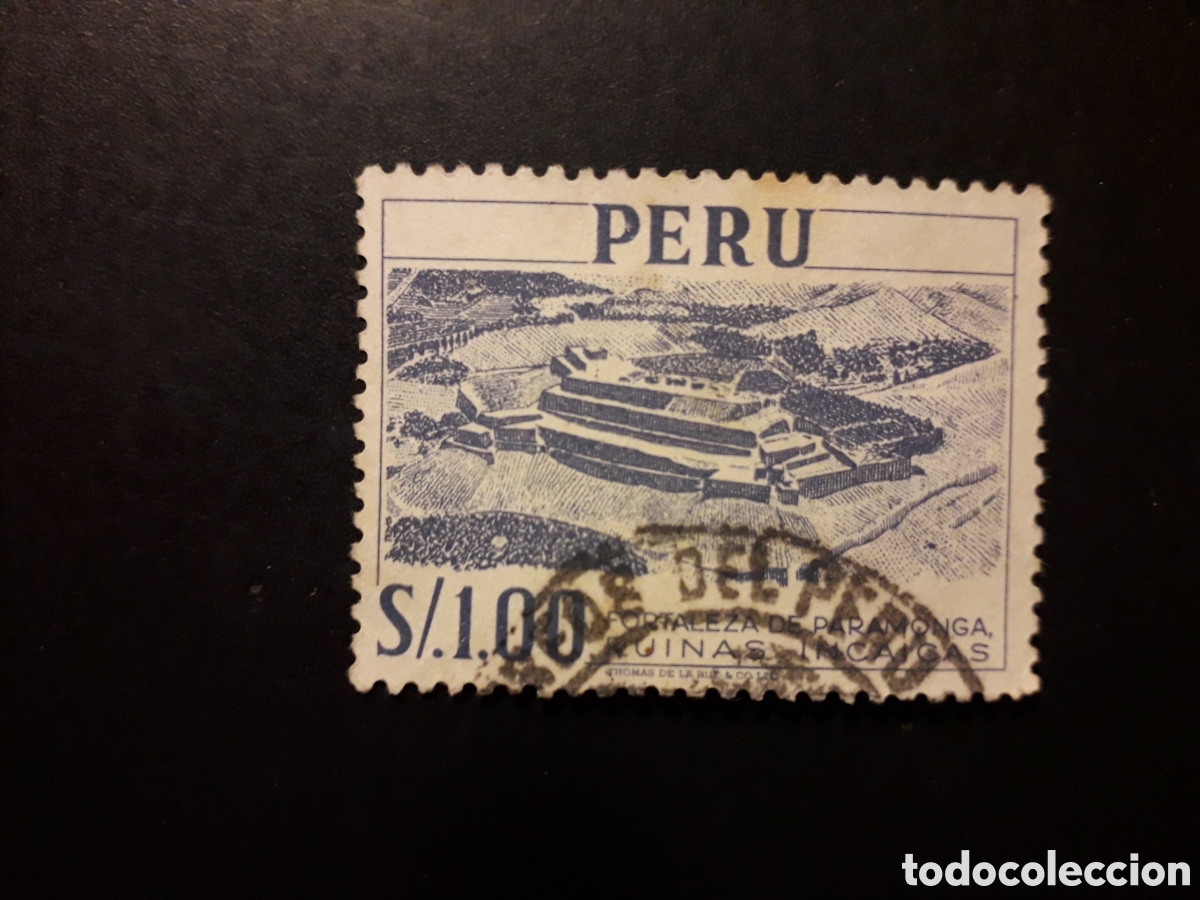 Sellos: PER&Uacute; YVERT 445 SELLO SUELTO USADO 1957-59 FORTALEZA DE PARAMONGA PEDIDO M&Iacute;NIMO 3&euro;