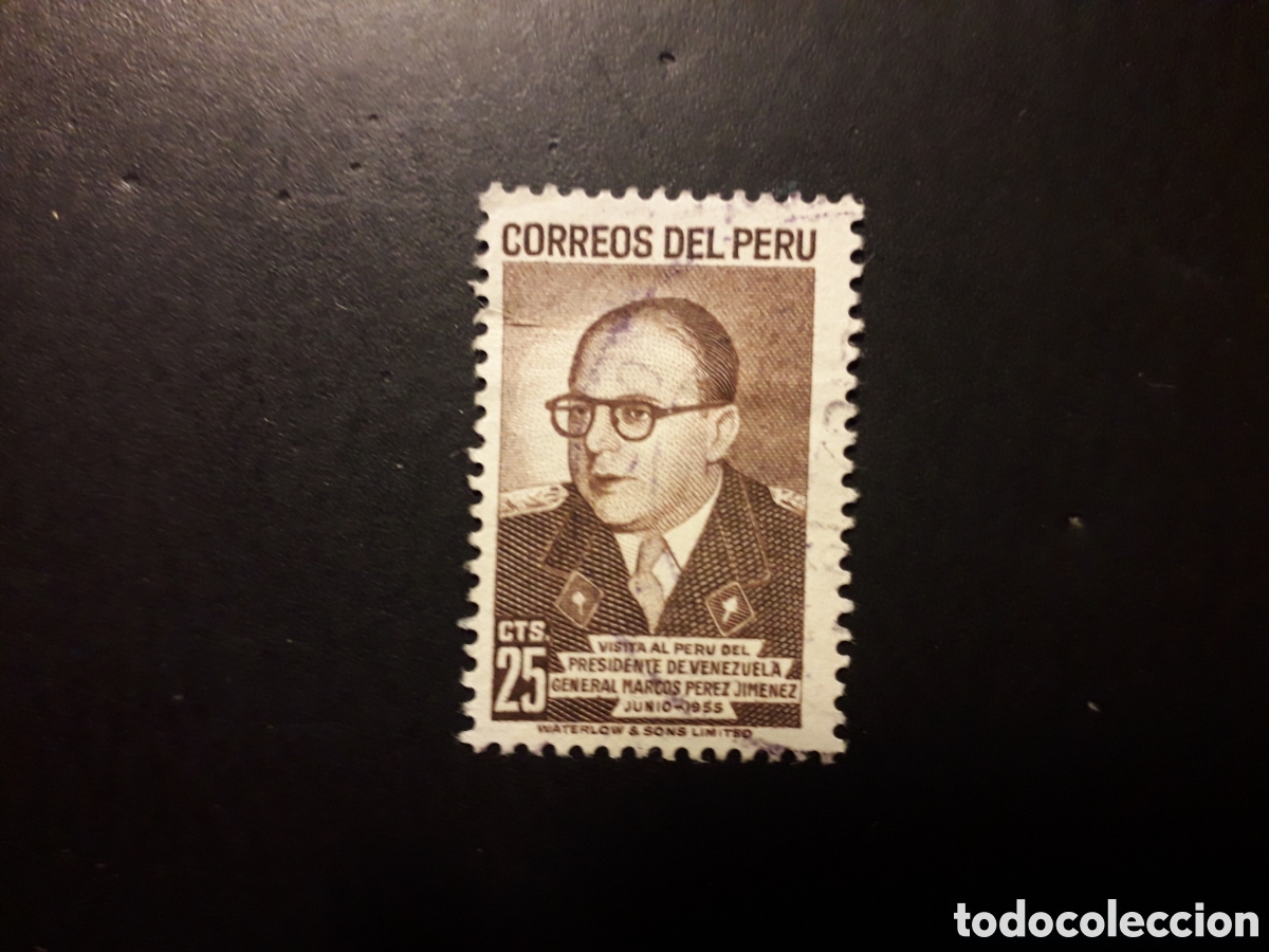 Sellos: PER&Uacute; YVERT 439 SERIE COMPLETA USADA 1956 VISITA PRESIDENTE DE VENEZUELA PEDIDO M&Iacute;NIMO 3&euro;